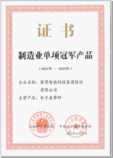 皮帶秤單項冠軍